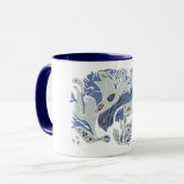Mug Oiseaux esthétiques enchevêtrés TWArt gris 12 bleu (Devant gauche)