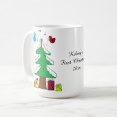 Mug Oiseaux et Arbre Premier Noël de Bébé (Devant gauche)