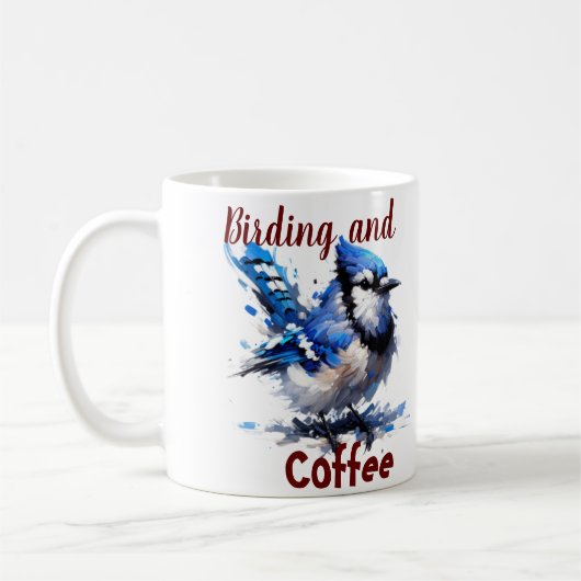 Mug Oiseaux et café Céramique mignonne (Gauche)