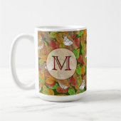 Mug Oiseaux et feuilles d'automne monogramme initial p (Gauche)