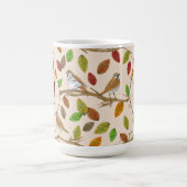 Mug Oiseaux et feuilles d'automne monogramme initial p (Centre)