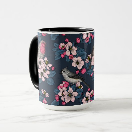 Mug Oiseaux et fleurs (Devant gauche)