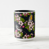 Mug Oiseaux et fleurs en noir (Centre)
