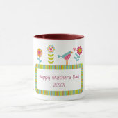 Mug Oiseaux et fleurs Maman personnalisée (Centre)
