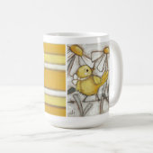 Mug Oiseaux et fleurs - Oiseaux jaunes et rayures (Devant droit)