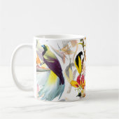 Mug Oiseaux exotiques du Paradis et fleurs Aquarelle (Gauche)