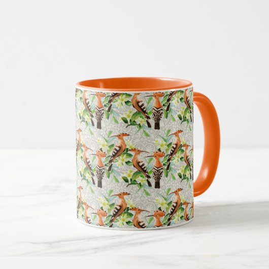 Mug Oiseaux exotiques sur la dentelle (Devant droit)