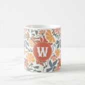 Mug Oiseaux floraux Abstraits Mi-Siècle Monogramme mod (Centre)