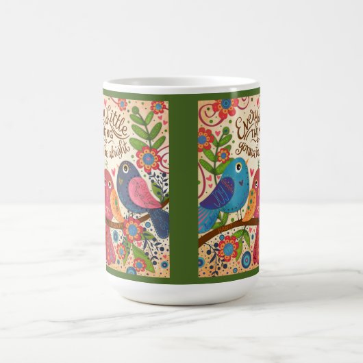 Mug Oiseaux lunaires mignons Abonné aux citations insp (Centre)