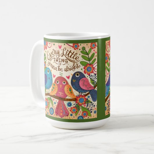 Mug Oiseaux lunaires mignons Abonné aux citations insp (Devant gauche)