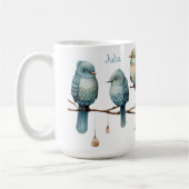 Mug Oiseaux lunaires sur Branches Élégance intemporell (Gauche)