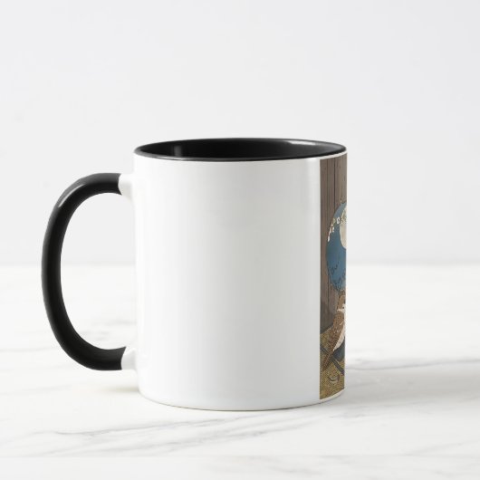 Mug Oiseaux Mahjong jouant au jeu (Gauche)