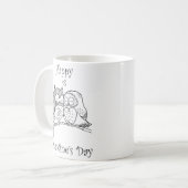 Mug Oiseaux mignons Aimer Chouette Couple Ligne Romanc (Devant gauche)