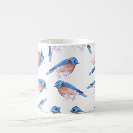 Mug Oiseaux mignons d'aquarelle orientale d'oiseaux (Centre)