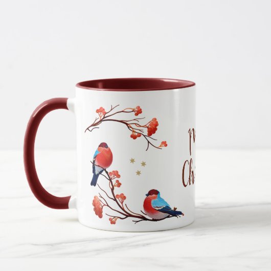 Mug Oiseaux mignons Robin sur le Berry Rouge (Gauche)