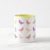 Mug Oiseaux pastel rose et violet avec Birdhouse (Centre)