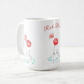 Mug Oiseaux rouges - lunatiques - illustration (Devant gauche)