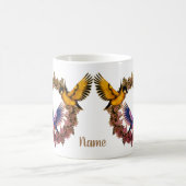 Mug Oiseaux Sur Flower Wreath Personnalisé (Centre)