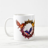 Mug Oiseaux Sur Flower Wreath Personnalisé (Gauche)