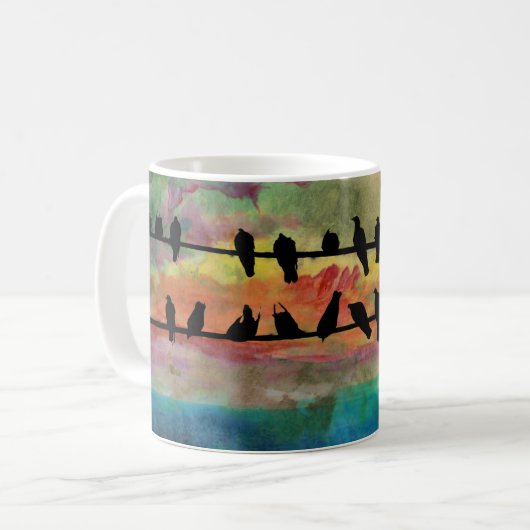 Mug Oiseaux sur un fil (Devant gauche)