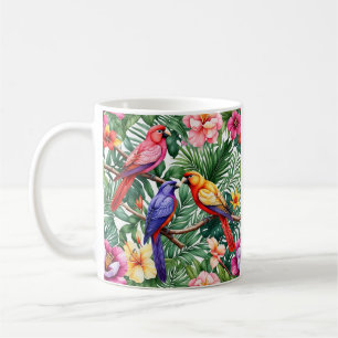Mug Oiseaux tropicaux et fleurs vibrantes