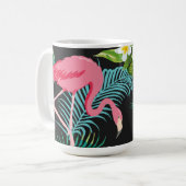 Mug Oiseaux tropicaux Fleurs Flamant rose Paysage aqua (Devant gauche)