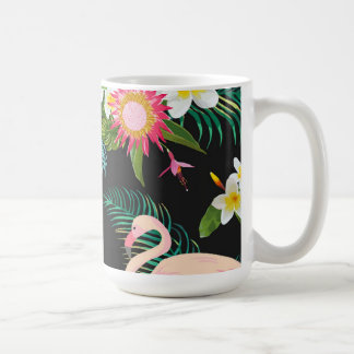 Mug Oiseaux tropicaux Fleurs Flamant rose Paysage aqua