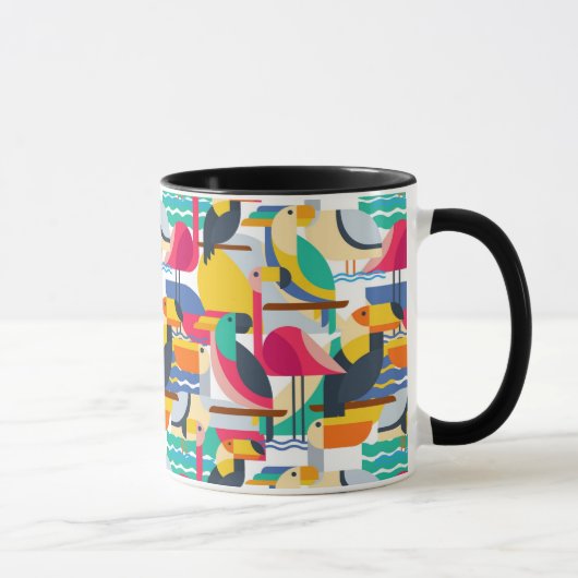 Mug Oiseaux tropicaux géométriques (Droite)