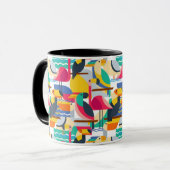 Mug Oiseaux tropicaux géométriques (Devant gauche)