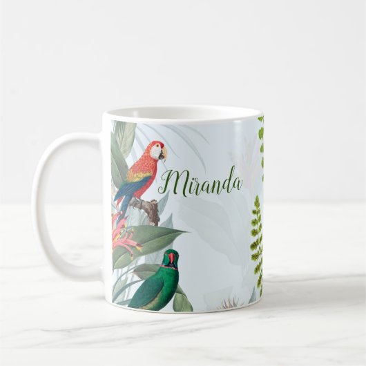 Mug Oiseaux tropicaux Perroquets et feuillage (Gauche)
