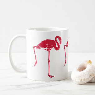 Mug Oiseaux vintage, un flamant rose avec une patte en