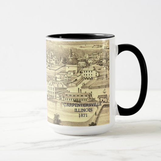 Mug Oiseaux Vue oeil Carpentersville Illinois 1871 Lit (Droite)