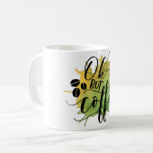 Mug Ok mais d'abord Café sur fond d'aquarelle verte (Devant gauche)