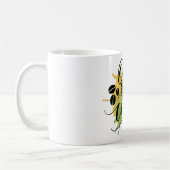 Mug Ok mais d'abord Café sur fond d'aquarelle verte (Gauche)