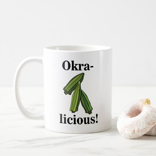 Mug Okra Vegetable Veggie Foodie (Avec donut)