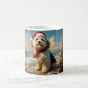 Mug Old English Sheepdog Christmas Vintage Beach