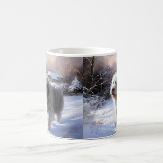 Mug Old English Sheepdog Laisser neiger Noël (Centre)