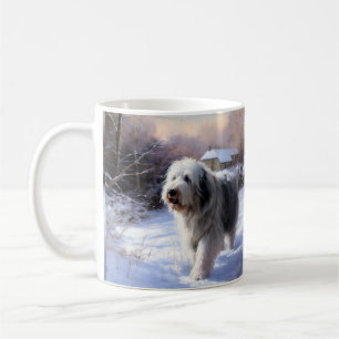 Mug Old English Sheepdog Laisser neiger Noël