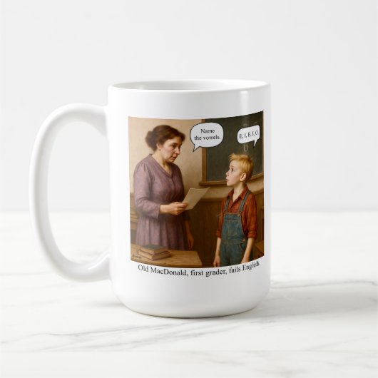Mug Old MacDonald, élève de première année, échoue en (Gauche)