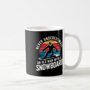 Mug Old Man Snowboard Amant Humour Design Drôle Neige
