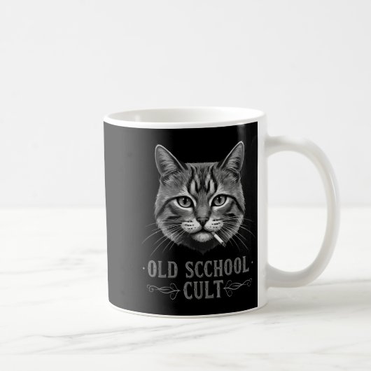Mug Old Scchool Cult Funny Cat For Cool People And - F (Droite)