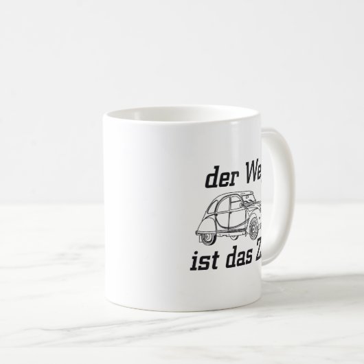 Mug Oldtimer 2cv Dessin de la ligne Ente (Devant droit)