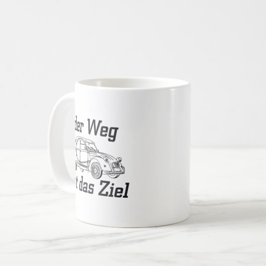 Mug Oldtimer 2cv Dessin de la ligne Ente (Devant gauche)