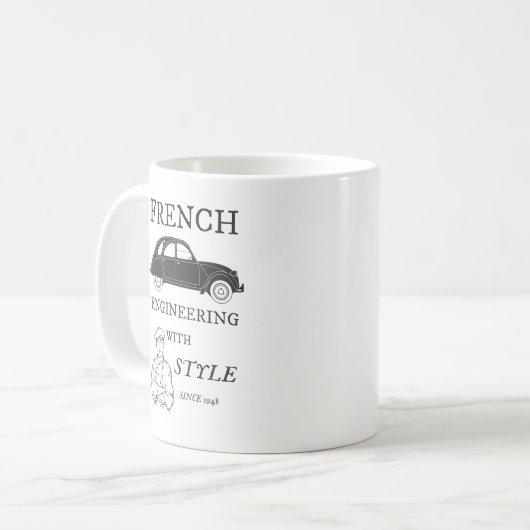 Mug Oldtimer 2cv French engineering (Devant gauche)