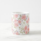 Mug olive beige mosaic floral pattern retro  (Centre)