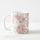 Mug olive beige mosaic floral pattern retro  (Gauche)