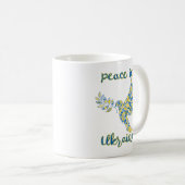 Mug Olive branche colombe de paix drapeau ukrainien co (Devant droit)