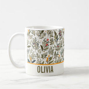 Mug Olive et Herbes Minimal Élégant Personnalisé