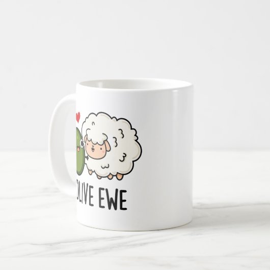 Mug Olive Ewe drôle Amour Pun (Devant gauche)