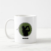 Mug Olive Green Mens Golf Silhouette (Gauche)